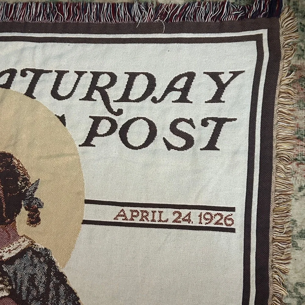 Norman Rockwell Little Spooners Saturday Evening Post 1926 Throw Blanket USA